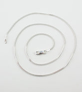 2.1 mm Unplated Sterling Silver Curb Chain